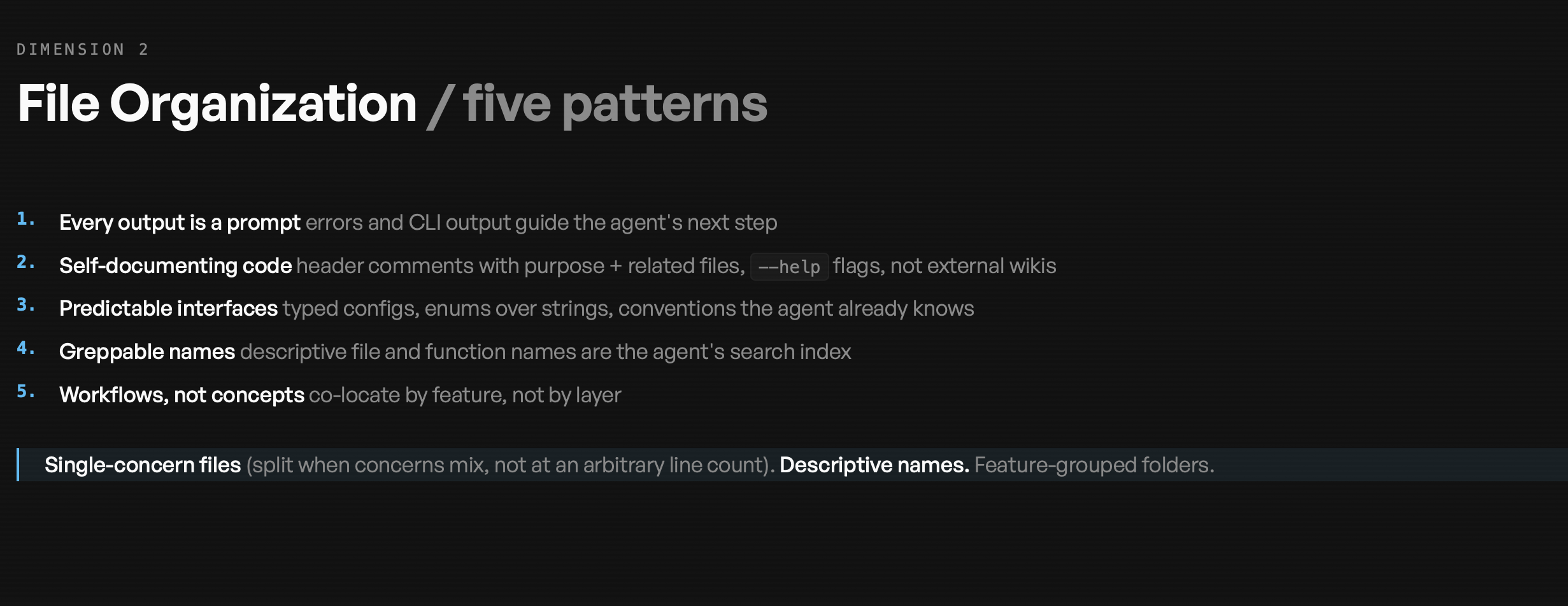 Agent readiness dimension: File organization patterns
